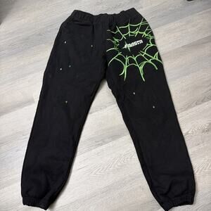 Fansta Nexus Collection Jogger Heavy Duty Sweatpants Black & Green Medium
